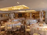 modern wedding reception hall with white linen at brisbane house
