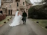 couple having a winter wedding in scotland