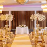 Ballroom set up for a wedding