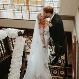 married couple at boclair wedding venue in bearsden