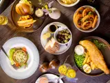 Various dishes and sides at Lynnhurst Hotel