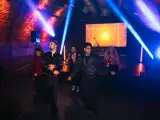 Performers dancing at party