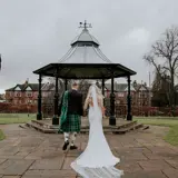 Couple walking to the band stand