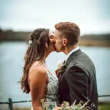 couple kissing at bowfield wedding venue howwood