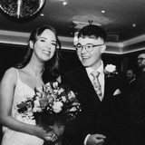 Black and White picture of Wedding Couple