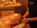 woman enjoying aura nurture spa package in glasgow