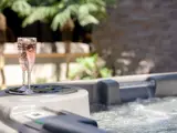 Champagne next to Hot Tub