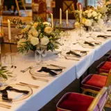 top table arrangement for wedding dinner event at boclair house