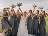bride and bridesmaids at bowfield wedding ceremony