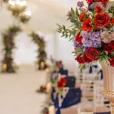 Flowers next to aisle