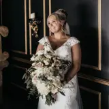 Bride holding flowers