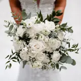 Bride holding flowers