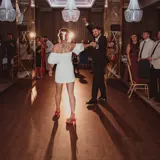 Couple sharing their first dance at Boclair House