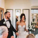 Couple entering ballroom for dinner
