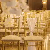Chairs set up for a wedding at Redhurst