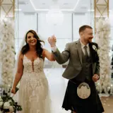 Couple celebrating being married