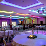Function room at Lynnhurst set up for a wedding