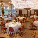 boclair house dining hall arrangement for wedding party