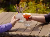 Cocktails clinking glasses