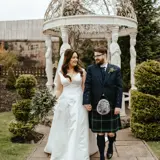 couple getting married at lynnhurst wedding venue renfrewshire