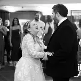 Black and white picture of couple dancing